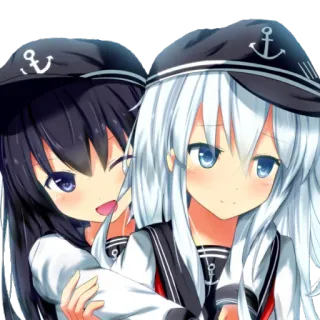 ❤ Аниме девушки, Мультфильм, Милый, Матросская форма telegram sticker