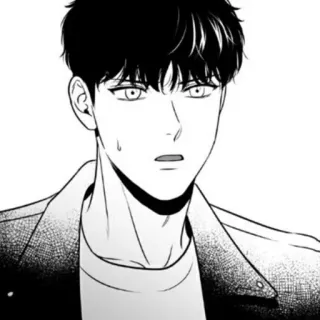 💸 Mann, Anime, Manga, Porträt, Schwarzweiß, Illustration telegram sticker