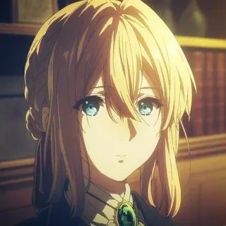 😐 Violet Evergarden Anime, Personaggio, Ritratto, Ragazza, Bionda, Violet Evergarden telegram sticker