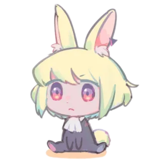 🐱 bunny, rabbit, cute, anime style, cartoon, character, kawaii telegram sticker
