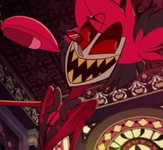 🍾 Alastor Hazbin Hotel demon, radio, zło, uśmiechnięty, kreskówka telegram sticker