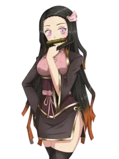 😊 Nezuko Kamado Demon Slayer anime, demon, girl, nezuko, kamado telegram sticker