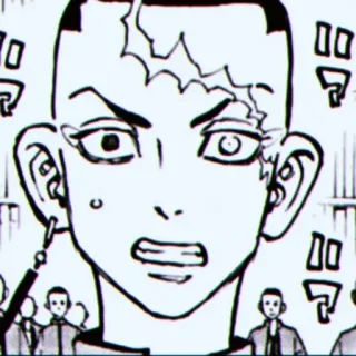 ♣️ Аниме, Манга, Персонаж, Травма, Чёрно-белый, Портрет telegram sticker