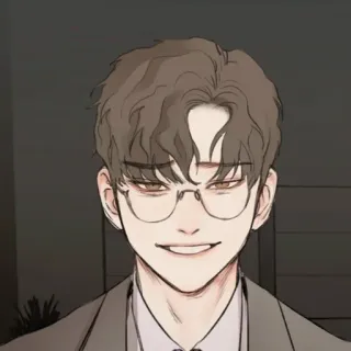 🧋 man, glasses, anime, portrait, smirk, person, male telegram sticker