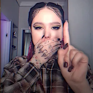 💍 mulher, tatuagem, mão, gesto, pessoa, retrato telegram sticker