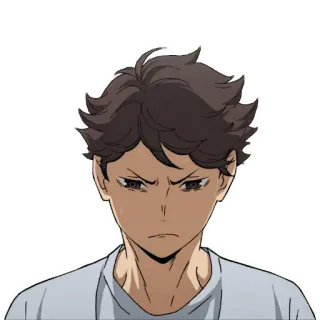 😣 Oikawa Tooru Haikyuu!! Аниме, Haikyuu, Ойкава Тоору, Волейбол, Персонаж, Манга telegram sticker