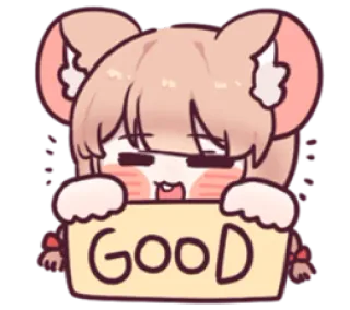 👍 GOOD süß, Bär, positiv, gut, Anime, kawaii telegram sticker