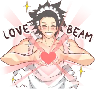 😘 LOVE BEAM 사랑, 광선, 하트, 반짝임, 귀여운, 팬아트, 애정 whatsapp sticker