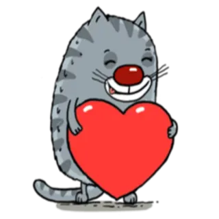 ❤️ 고양이, 하트, 사랑, 동물, 만화, 귀여운, 스티커 telegram sticker