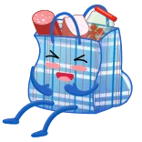 😂 Einkaufstasche, Lebensmittel, Essen, Cartoon, Figur, süß telegram sticker