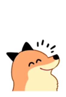 😊 狐狸, 动物, 卡通, 可爱, 快乐, 橙色 telegram sticker