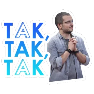 😏 TAK, TAK, TAK vâng, có, tiếng Ba Lan, đàn ông, người telegram sticker