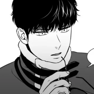 💸 Anime, Manga, Mann, Porträt, Schwarzweiß, Cartoon telegram sticker