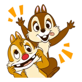 😜 Chip and Dale chip, dale, chip and dale, disney, cartoon, squirrel telegram sticker