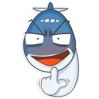 🧐 dedo do meio, desenho animado, gesto, ofensivo telegram sticker