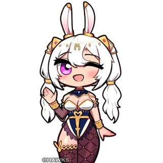 😉 @HAWKS. Anime, Personaggio, Carino, Illustrazione, Coniglio, Kawaii whatsapp sticker