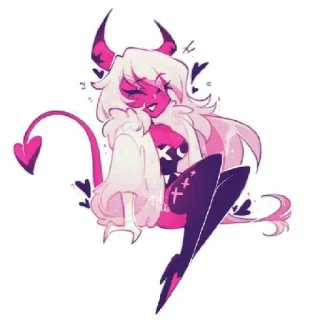 🎀 demônio, diabo, anime, desenho animado, rosa, personagem telegram sticker