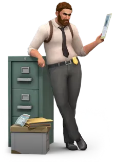 📰 man, detective, office, investigation, police telegram sticker