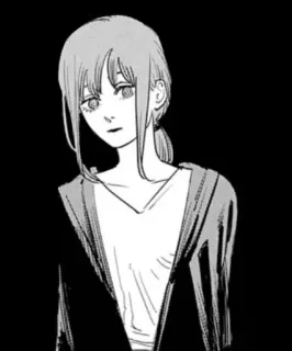 😕 Makima Chainsaw Man anime, manga, chainsaw man, makima, illustration, character telegram sticker