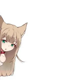 ✨ Аниме, Девушка-кошка, Милый, Мультфильм, Персонаж whatsapp sticker