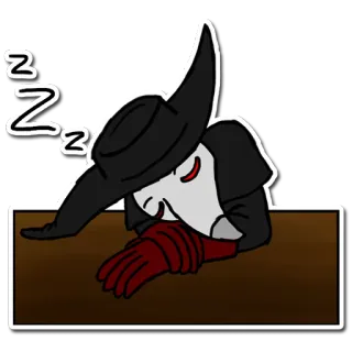 😴 Z tidur, dokter wabah, lelah, kartun telegram sticker