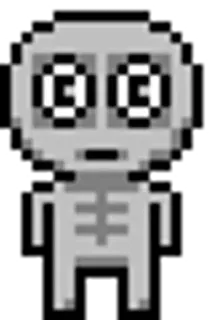 🧐 Pixel, Alien, Criatura, Monstruo, Gris, Negro whatsapp sticker