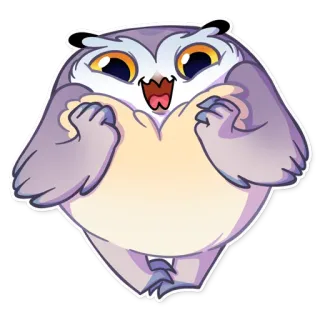 😀 burung hantu, lucu, burung, binatang, kartun telegram sticker