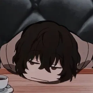 😒 Anime, Cartoon, Faul, Ausruhen, Erschöpft, Melancholie, Kaffee telegram sticker