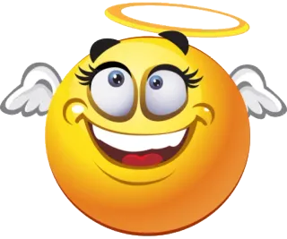 😇 Smiley, Engel, Heiligenschein, Flügel, Emoji telegram sticker