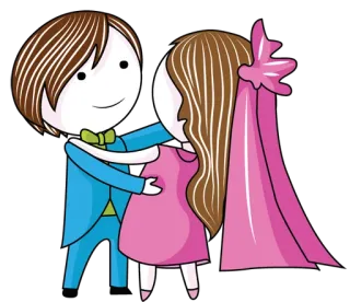 ❤ 결혼식, 신부, 신랑, 커플, 사랑, 결혼, 만화, 축하 telegram sticker