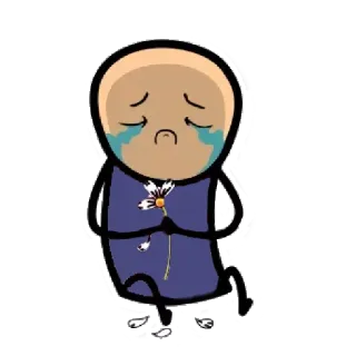 😭 伤心, 哭泣, 花, 难过, 孤独 whatsapp sticker