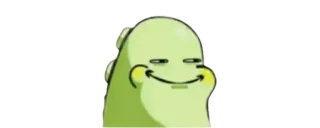 🔰 smug, green, blob, cartoon, funny telegram sticker