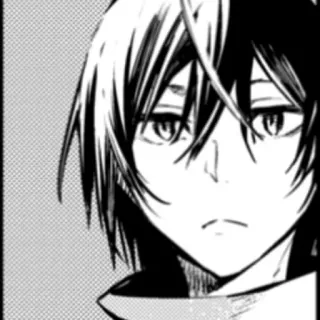 🥚 Anime, Mangá, Retrato, Preto e branco telegram sticker