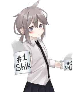 🍻 #1 Shik anime, girl, school uniform, number 1, shik telegram sticker