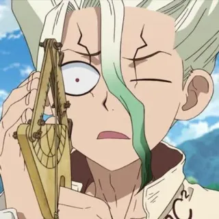 🥬 Ishigami Senku Dr. Stone Аниме, Персонаж, Наука, Доктор Стоун, Ишигами Сенку whatsapp sticker