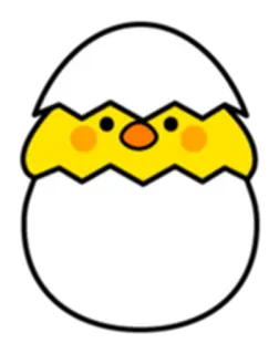 🙂 pintinho, bebê frango, ovo, eclosão, fofo, animal telegram sticker