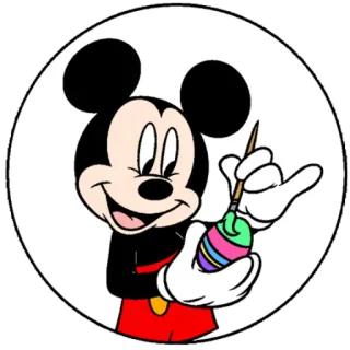 🥚 Mickey Mouse ミッキーマウス, ディズニー, アニメ, イースターエッグ, 絵画, お祝い, キャラクター telegram sticker