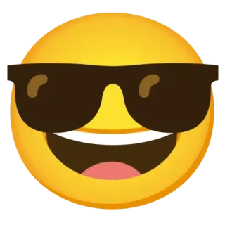 😎 Emoji, Mặt cười, Kính râm, Ngầu, Mặt telegram sticker