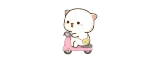 🫖 kawaii, gatto, scooter, carino, Peachcat telegram sticker
