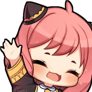 👋 Anya Forger Spy x Family Anime, Mädchen, Süß, Winken, Gruß, Cartoon, Spy x Family telegram sticker