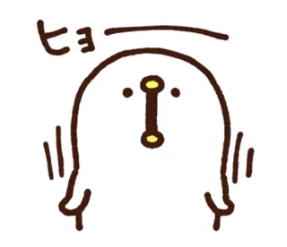 😮 ヒヨ mono, animal, pájaro, pollito, kawaii, japonés, pegatina telegram sticker