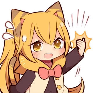 😪 anime, chibi, catgirl, cute, kawaii, manga telegram sticker