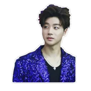 🙂 uomo, ritratto, completo blu, scintillante, coreano, attore whatsapp sticker