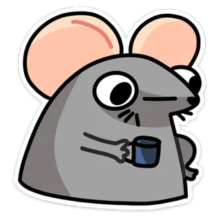 ☕️ souris, animal, dessin animé, boisson, mug, mignon, autocollant telegram sticker
