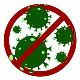 🙅‍♀️ 冠状病毒, 新冠肺炎, 疫情, 病毒, 禁止, 否, 禁止 telegram sticker