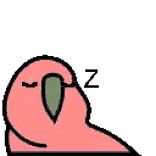 😴 птица, милый, животное, розовый whatsapp sticker