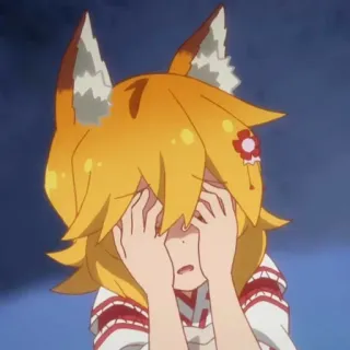 ⛩️ Senko The Helpful Fox Senko-san Anime, Fille renard, Senko, Senko-san, la renarde secourable, Mignon, Inquiet, Oreilles whatsapp sticker