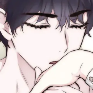 🫀 Anime, Mangá, Sonolento, Masculino, Retrato, Ilustração telegram sticker