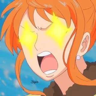 🍊 Nami One Piece 나미, 원피스, 애니메이션, 캐릭터, 화난 telegram sticker