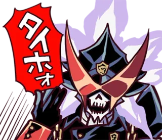🤘 タネ anime, skeleton, military, uniform whatsapp sticker